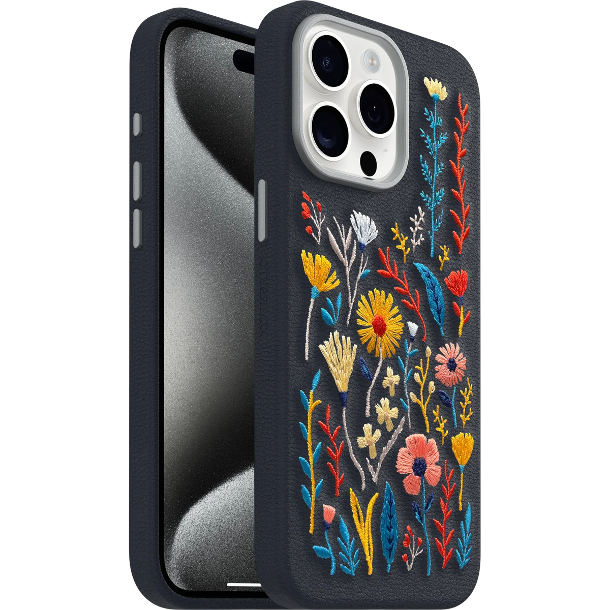 iPhone 15 Pro Max Symmetry Series Cactus Leather Embroidery Case