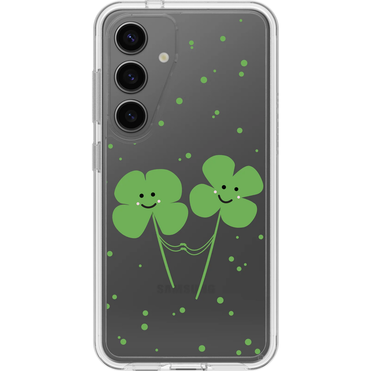 Galaxy S24 Symmetry Series Clear Clovers Case