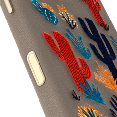 iPhone 17 Symmetry Series Cactus Leather Embroidery Case