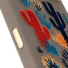 iPhone 17 Pro Max Symmetry Series Cactus Leather Embroidery Case